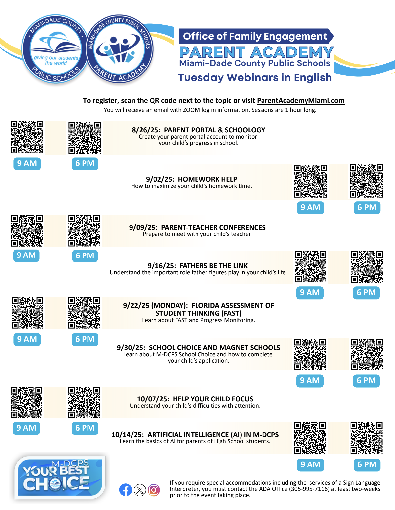 Parent Academy 8/6/25 - 10/14/25